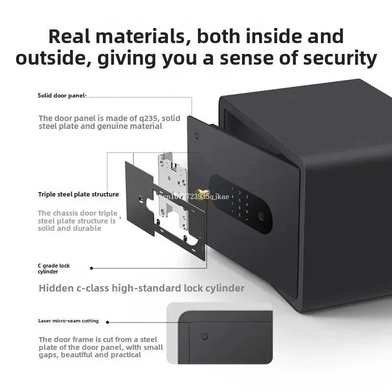 Xiaomi mijia cofre inteligente 30cm senha de impressão digital 6 métodos de desbloqueio escritório casa segurança cofre