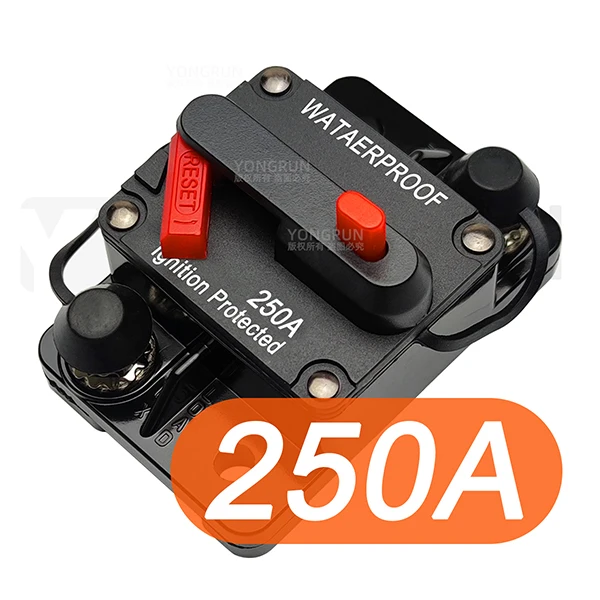 Leistungsschalter 20 A bis 300 A, manueller Reset für Auto-Audiosystem, wasserdichter Marine-Leistungsschalter, Reset-Sicherung, 12 V – 48 V DC, 40 A, 60 A