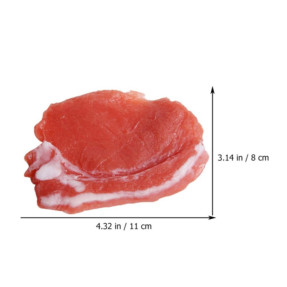 2Pcs Fake Cooked Fresh Pork Simulation Lifelike Meat Food Kitchen Cabinet Desk Decoration Photography Props Display