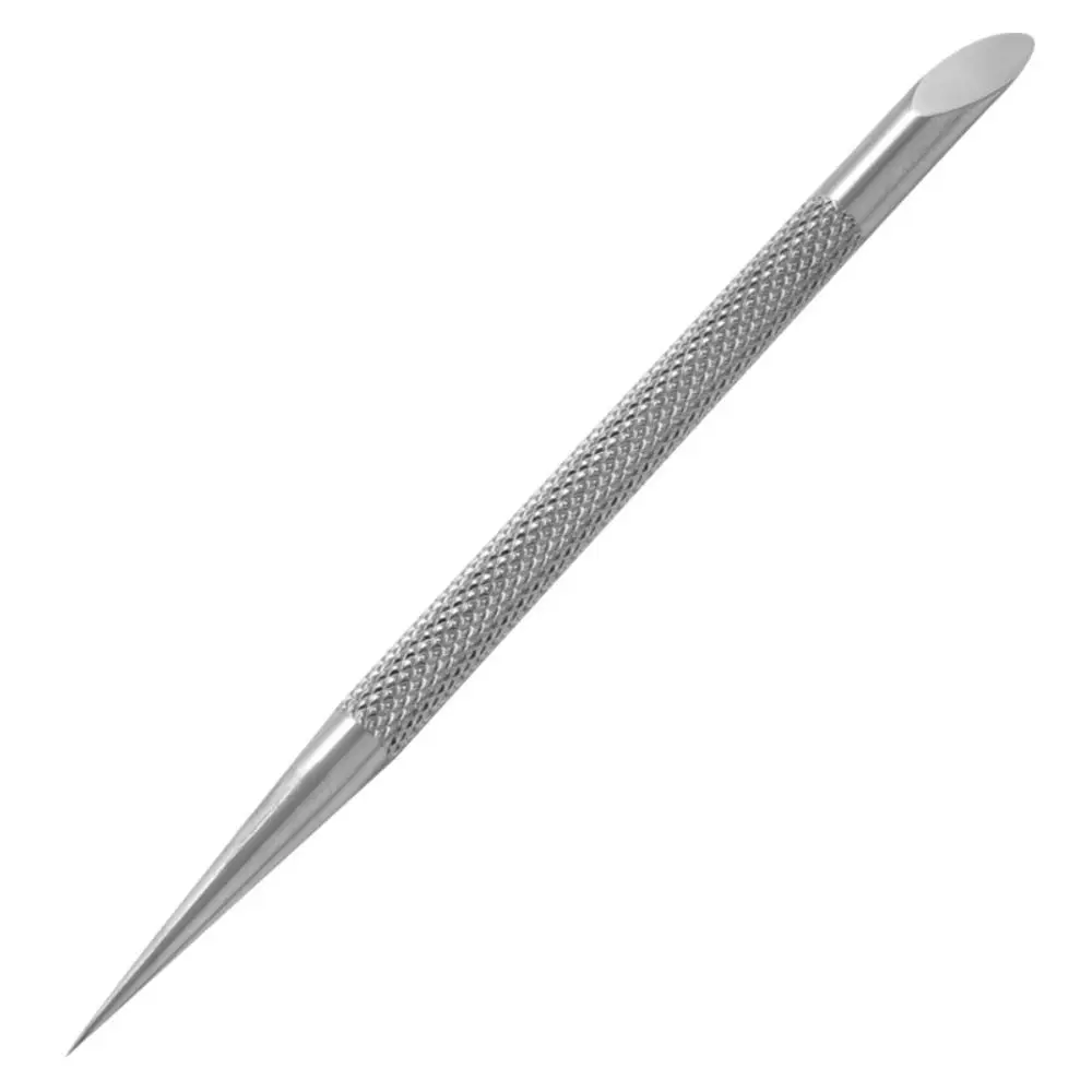 1 Stuk Roestvrijstalen Cuticula Pusher Afgeschuinde Nagelpuntpen Nagelverzorging Tool Nagelriem Verwijderaar Manicure Stick