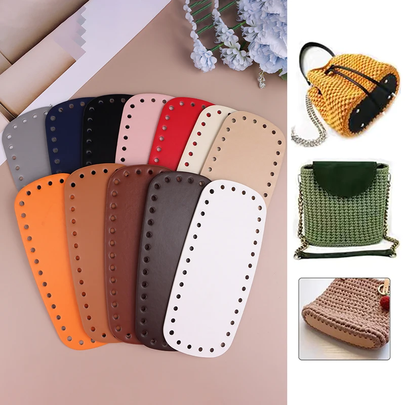 ด้านล่างของหนังกลมที่มีรูกระเป๋าถือประดับหมุดโลหะอุปกรณ์กระเป๋า Crossbody สะพายไหล่สำหรับผู้หญิง DIY