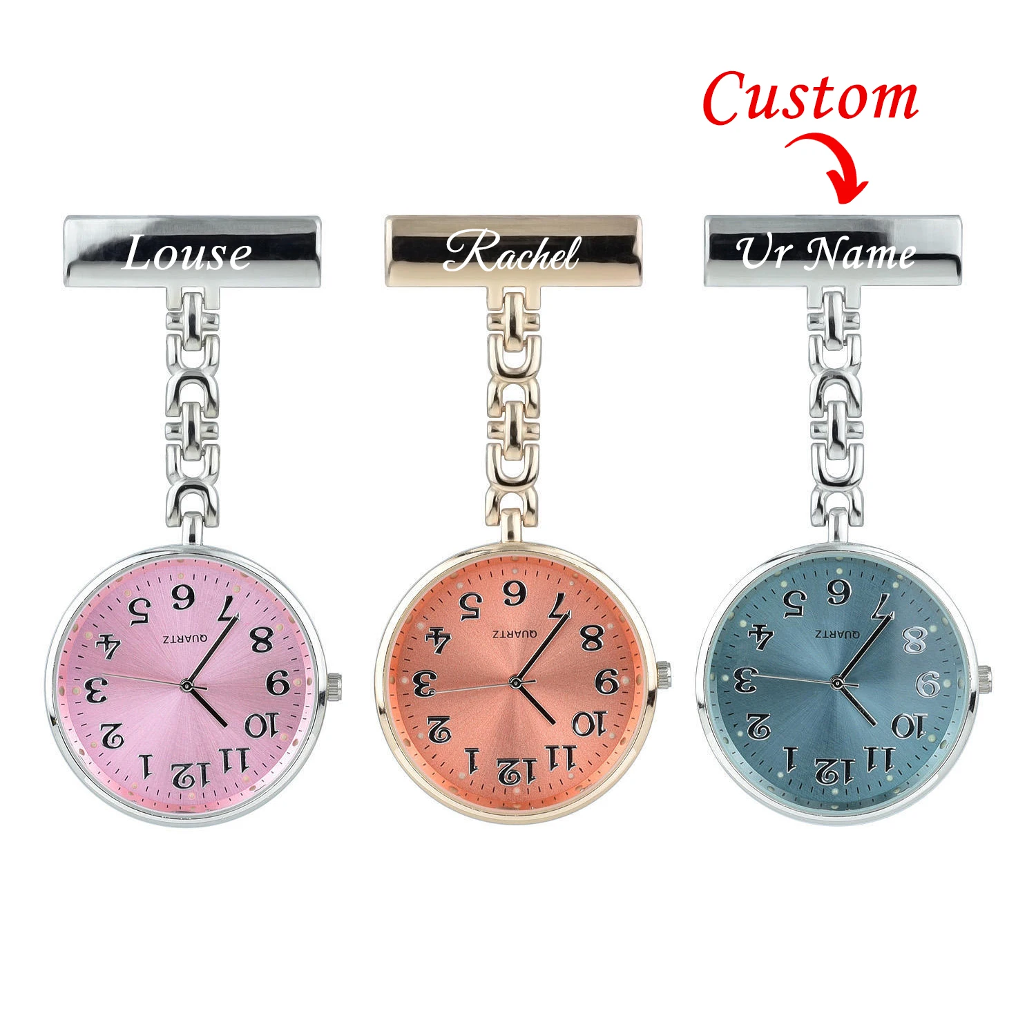 

Custom Name Nurse Hanging Pendant Watch, Portable Pocket Clock Watch for Clinic, Clear Pocket Wclear pocket watchatch Easy Read