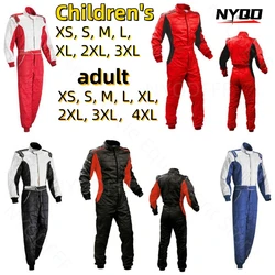 Terno impermeável de corrida One Piece para adultos e crianças, Four Seasons Car F1, kart off road, resistente ao desgaste, moda