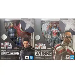 반다이 S.H.Figuarts 팔콘 버키 반스 겨울 군인 캡틴 아메리카 시리즈 애니메이션 피규어 모델 장난감, 재고 있음