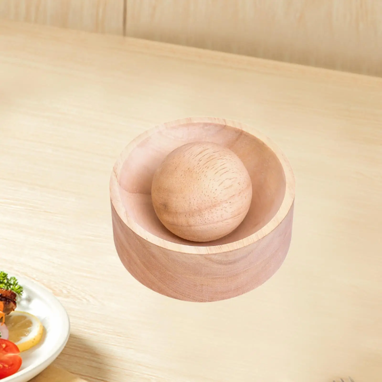 

Wooden Dumpling Skin Press Maker Comfortable Grip Pastry Presser Home Kitchen Rice Ball Tool for DIY