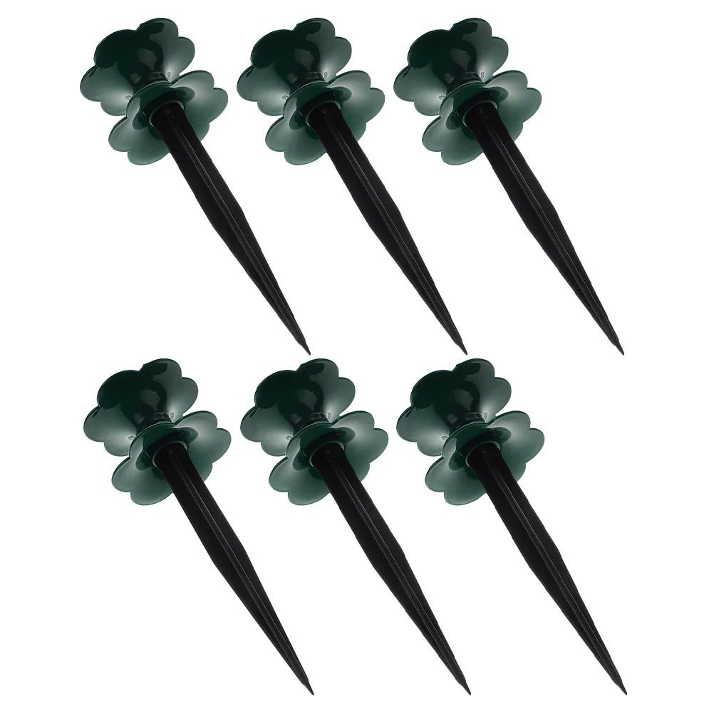 

6pcs Garden Guide Spike Plastic Lawn Inserting Stake Water Hose Stand Flower Bed Tubing Support For Automatic Timer