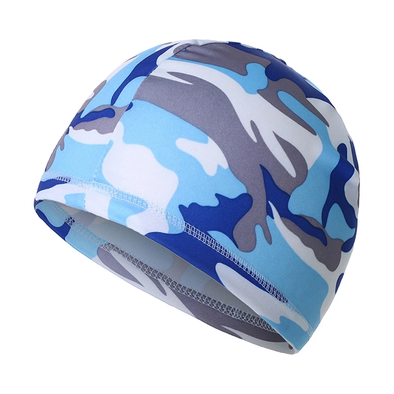 Summer Swimming Cap Plus Size Adult Ear Protection Long Hair Cover Outdoor Sports Bathing Caps Brimless Turban Beach Hats Camo