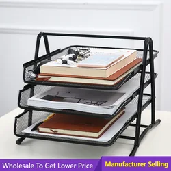 2020 Office A4 Paper Organizer Document File Letter Book Brochure Filling Tray Rack Shelf Carrier Metal Wire Mesh Storage Holder