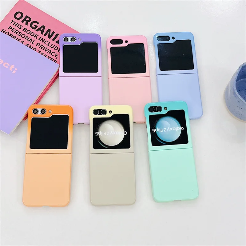 

Fresh Color Gradient Phone Case for Samsung Galaxy Z Flip 3 Z Flip 4 Z Flip 5 Hard PC Back Cover for ZFlip5 Case Shell