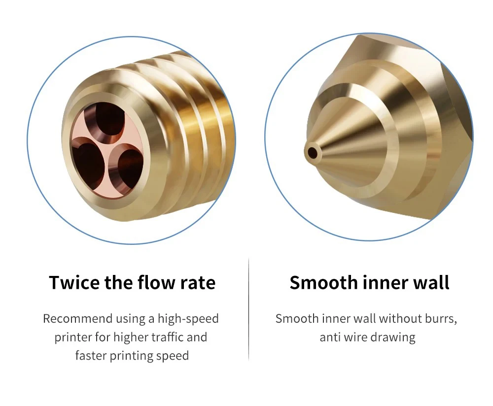 For Ender 3 V3 SE Nozzles Kit 0.2 0.4 0.6 0.8 1.0mm High-Speed CHT Nozzle for Ender 5 S1/7/Spider Ender-3 V3 SE 3D Printer 3pcs