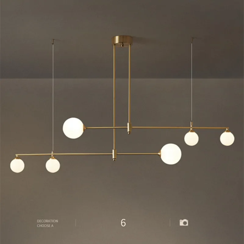 

Nordic G9 gold chandelier Led Glass Ball linear chandelier For Dining Room hallway Kitchen Table Home living room decor light