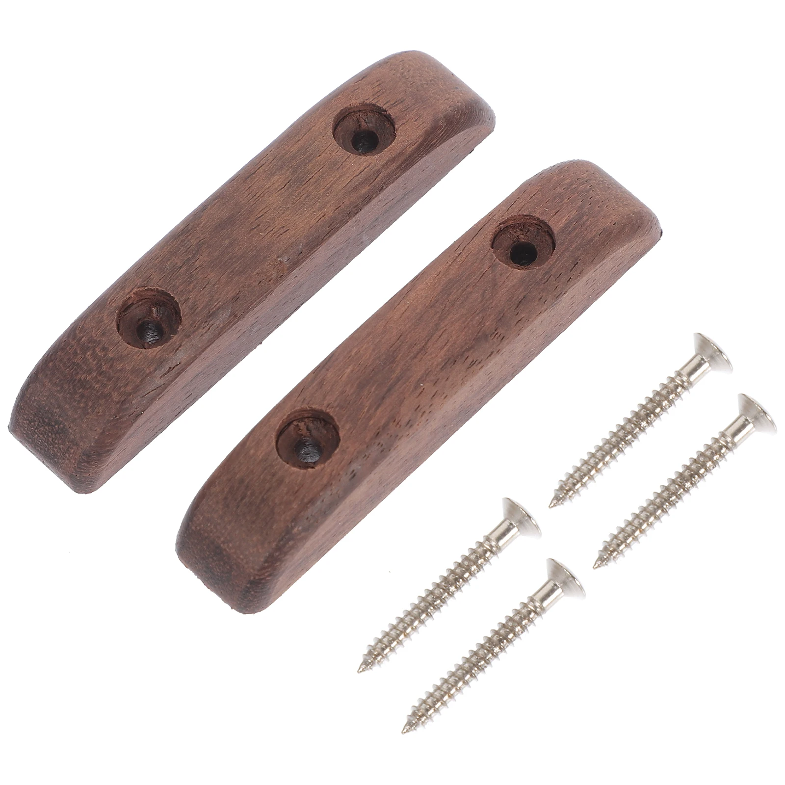 

2pcs Guitar Thumb Rest Bass Finger Rest Natural Wood Easy Installation Coffee Color Reduce Hand Fatigue For Guitar Bass Players