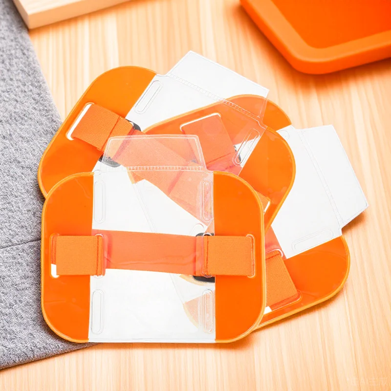 

3Pcs Arm Badge Holders Clear Nylon Id Card Holders Adjustable Belt for Security Office Factory Security Badge Holder