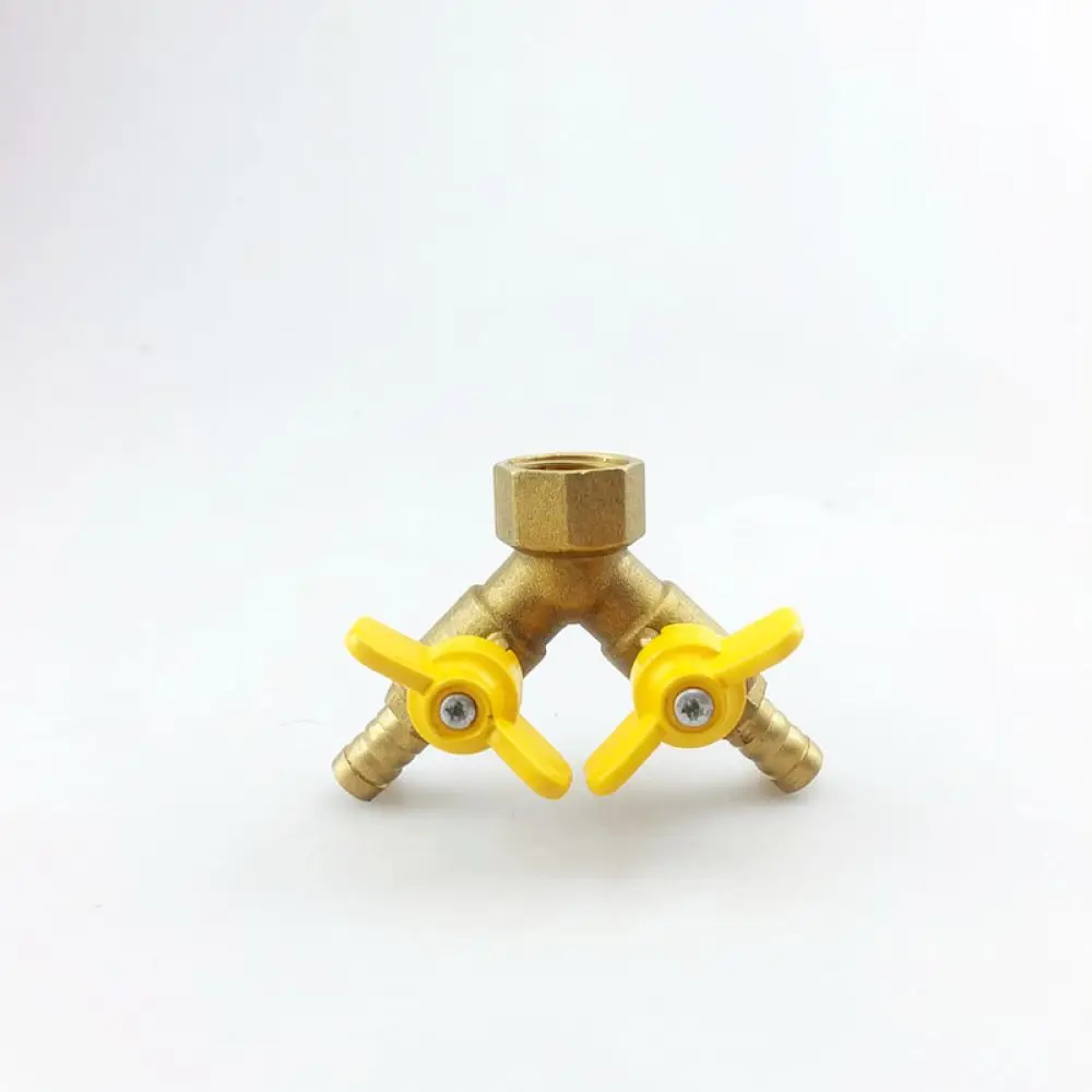 Brass Three Way Gas Valve Y Shape Hose Barb Adapter For Liquefied Petroleum Gas Equipment Flow Management Switch Tool