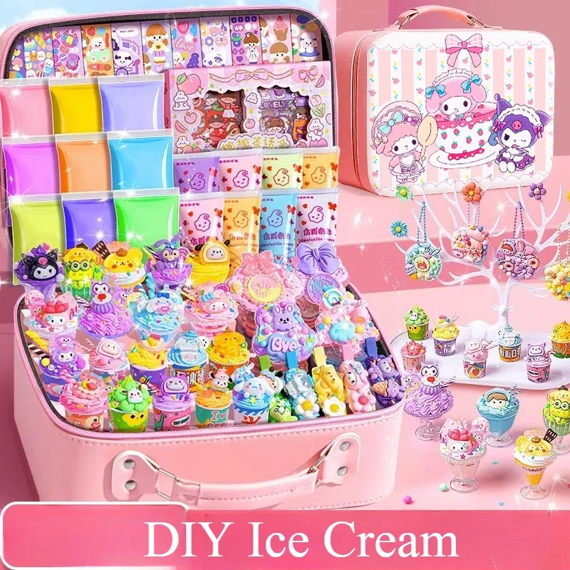 Simulated Cream Glue Ice Cream DIY Set Korean Guka Accessories Girl's Birthday Gift Children's Handicrafts Material Stationery