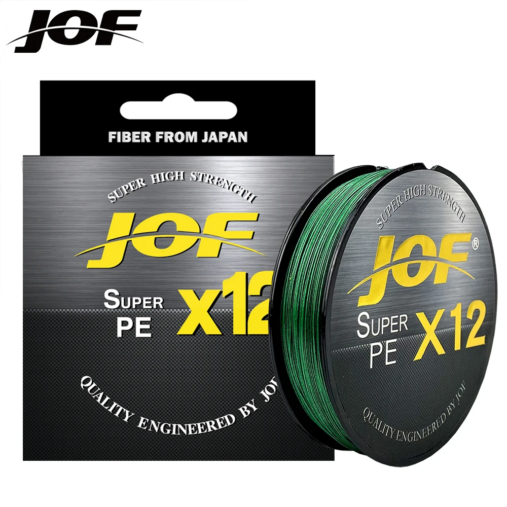 JOF  X12 Lure Line Braided Fishing Line Pesca Carp Multifilament Fly Wire PE Line Saltwater 12 Strands 100M 300M 25-92kg