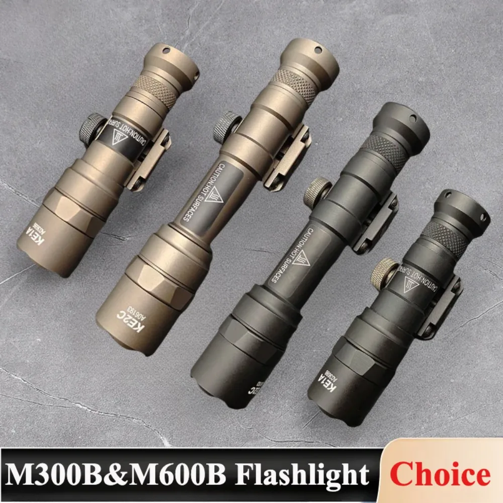 

M300B M600B Tactical LED Flashlight AR15 HK416 Weapon Gun Light with Pressure Switch for Outdoor Hunting Fit 20MM Rail