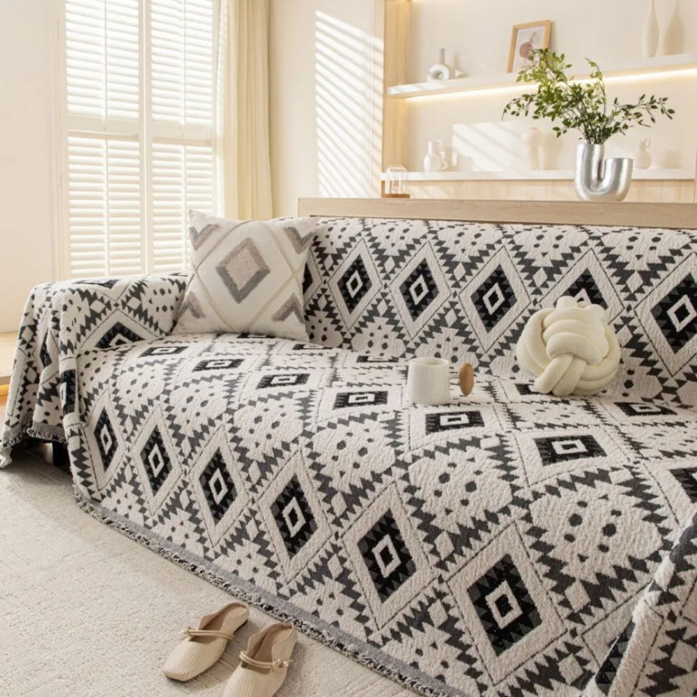 EIFLOY-Retro Thick Velvet Sofa Cover, 1, 2, 3, 4 Seater, Soft and Warm, Couch Throw Blanket, One Piece, Armchair Protector Towel