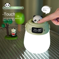 Panda Night Light With Clock Usb Rechargeable Portable Nursery Lamp Remote Control Bedsid 3000mah Battery Dimmabe Lamp For Baby
