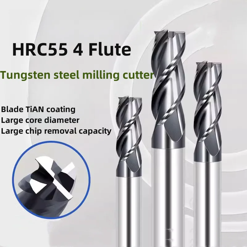 

4Flute HRC55 TiAN Black Nano Coating Endmills Tungsten Steel Milling Cutter 2x6x4x50 8x20x8x60 6x20x6x75 8x35x8x100 16x65x16x150