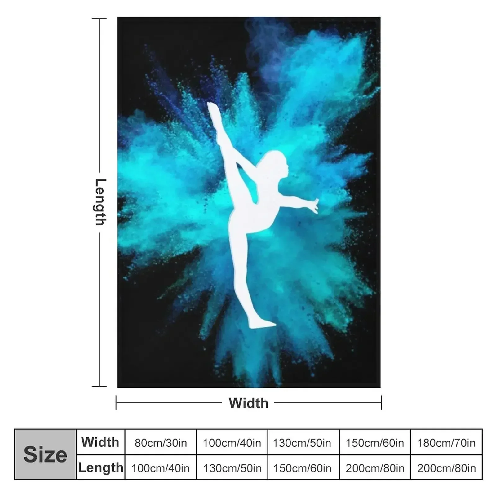 Gymnast Silhouette - Blue Explosion(On Black) Throw Blanket Soft Beds Cute Shaggy Plaid Extra Large Throw Fashion Sofas Blankets