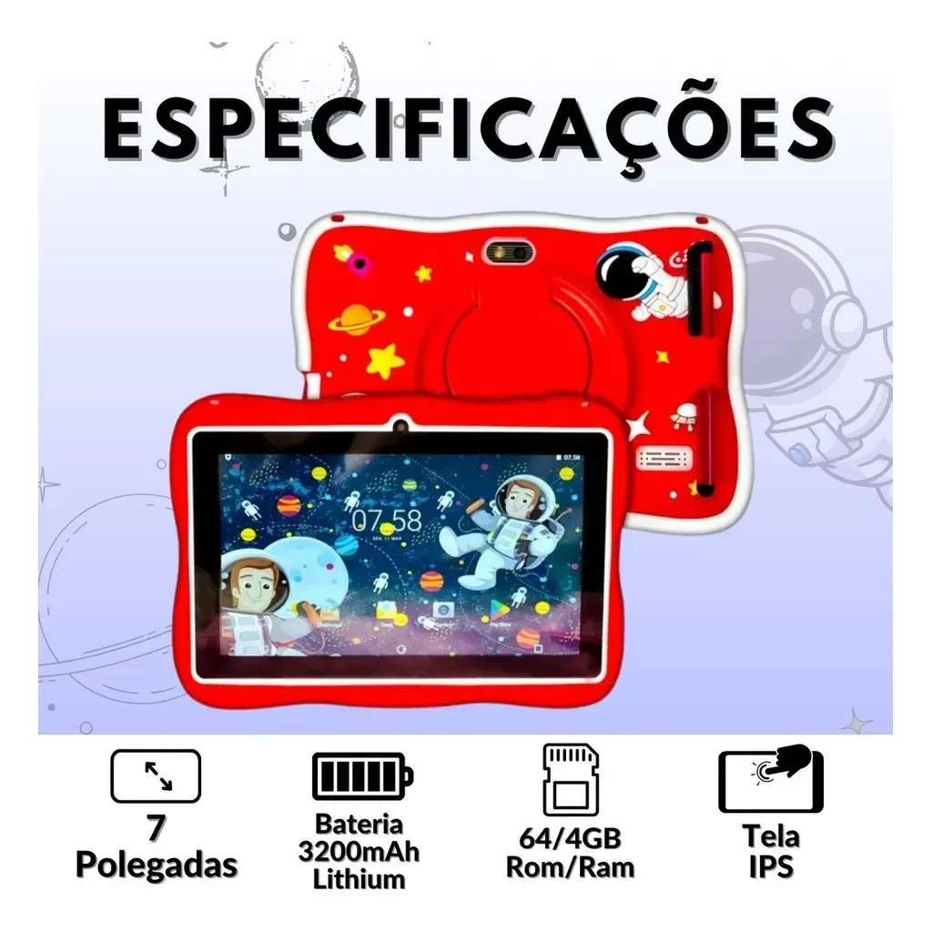 Astronauta Smart Android Tablet, Presente das crianças, Software crianças, Android 13.0, 2030, Amyio