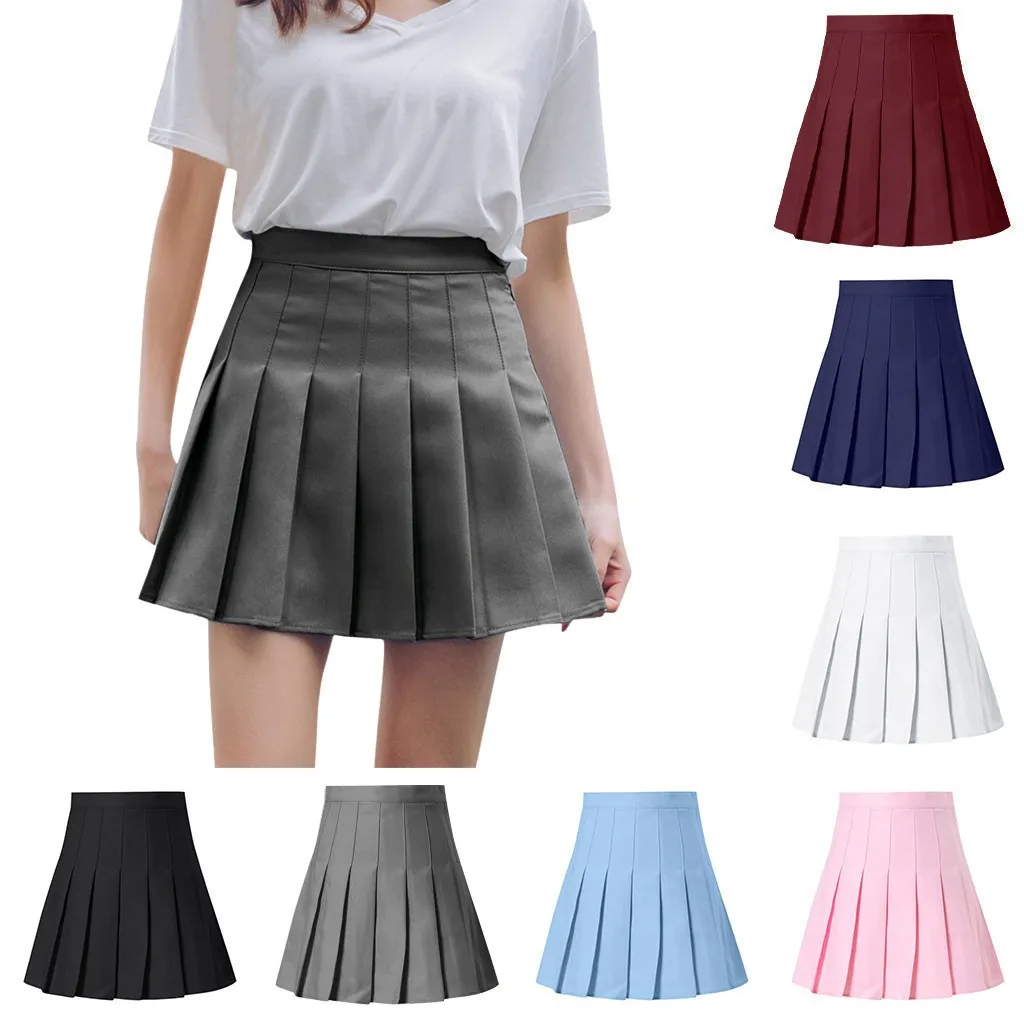 

Sexy Girl Mini Short Skirts Saia Feminina Casual Fashion Tennis Waist Waist High Women'S Mini Slim Skirt Skirt Pleated Skirt