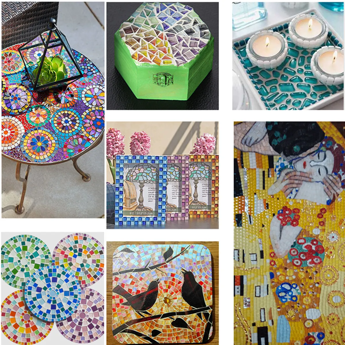 Jewelry Making Table - 100 Buah Potongan Mosaik Plastik Biru