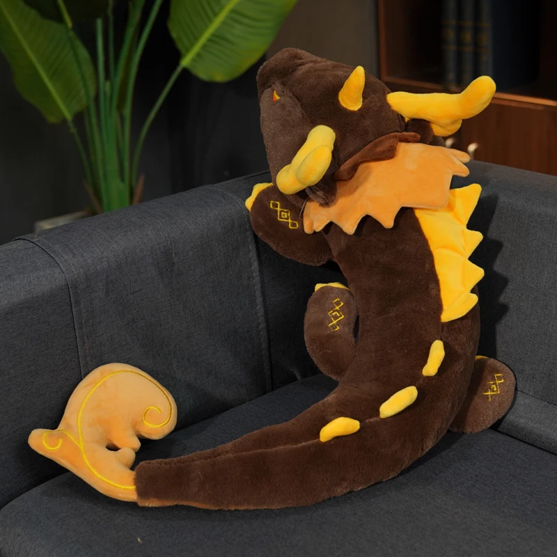 New Genshin Impact Zhongli Dragon Plush Doll Anime Dragon Rong King Stuffed Pillow Game Figure Costume Props Accessories