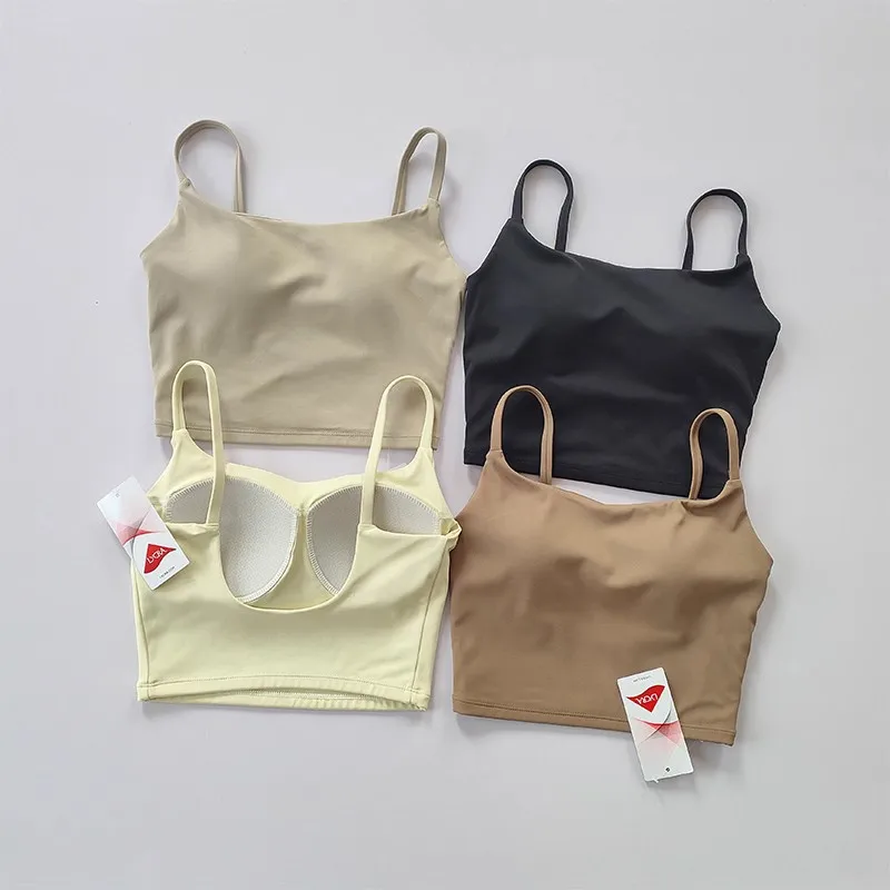 Yoga Underwear Women Breathable Solid U-Shaped Fitness Sports Bra Top With Chest Pad Gym Athletic Tight Workout Jog Running Vest image 6