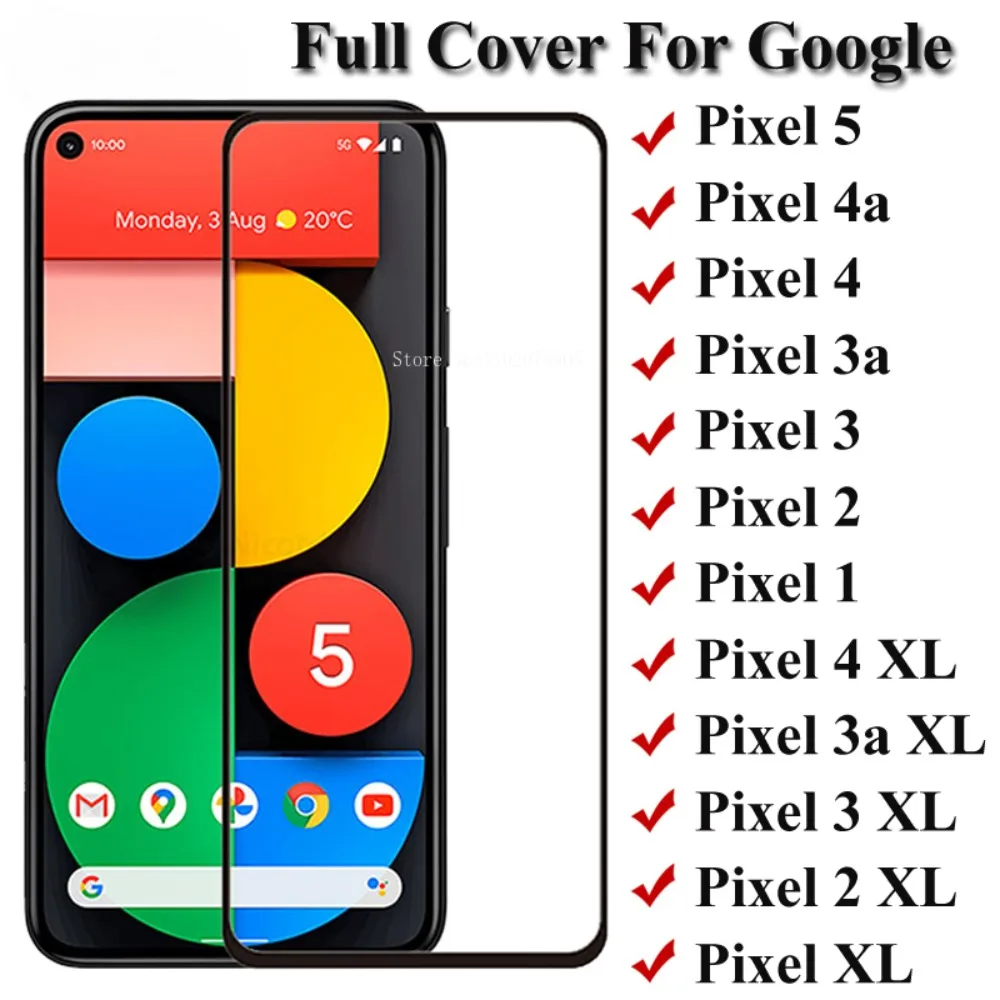 2Pcs Tempered Glass For Google Pixel 8a 7 6 5 4 3 2 1 Pixel 4a 3a Screen Protector For Google Pixel 4 XL 3a XL 2XL XL Glass Film