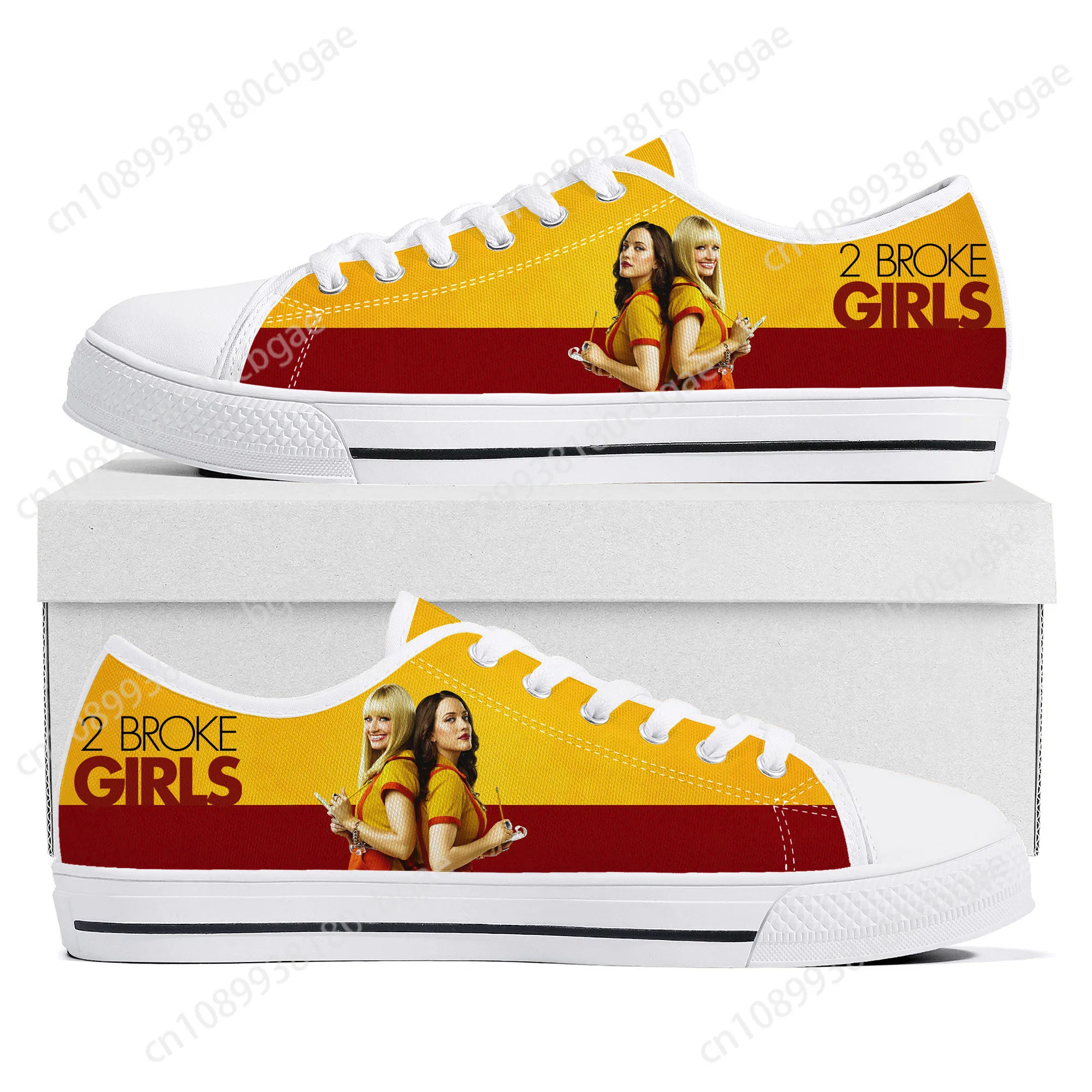 

2 Broke Girls Low Top Sneakers Mens Womens Teenager Canvas High Quality Sneaker Casual Custom Made Shoes Customize DIY Shoe