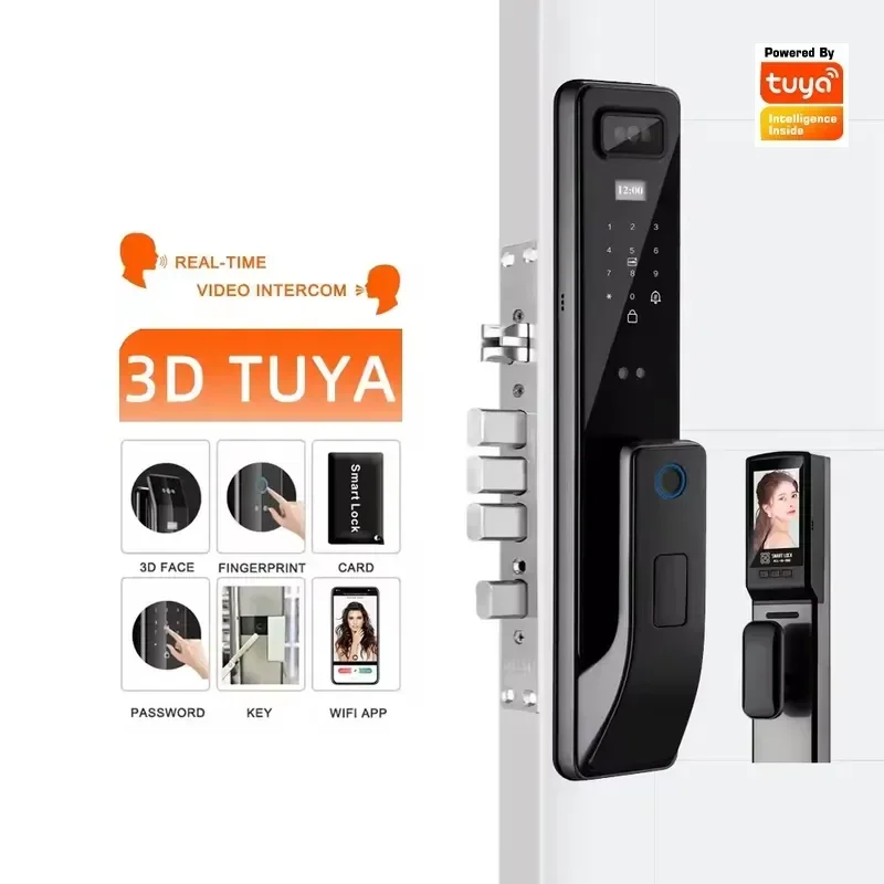 3D Facial Recognition Tuya Smart Lock Apartment Combination Lock Visual Cat Eye Remote Electronic Lock