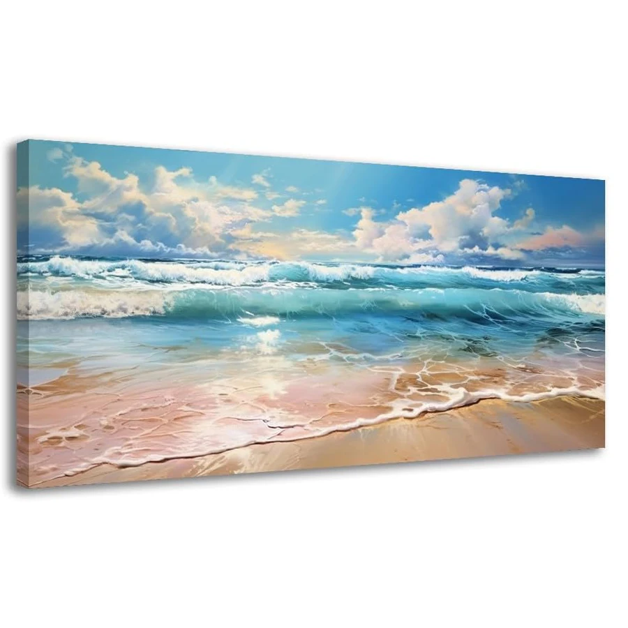 Blue Ocean View full diamond mosaic natural landscape Wall painting Wave Picture Summer Ocean View diamond embroidery home decor