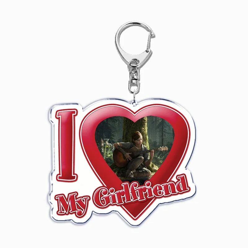 Hor The Last of Us Game I Love My Boyfriend Girlfriend Keychain for Women Joel Ellie Key Chain Ring Keychains Jewelry Fans Gifts