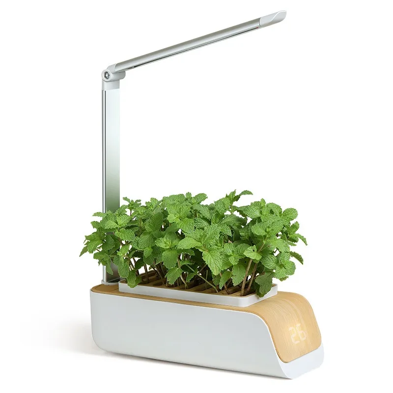 Smart hydroponic planter, soilless vegetable equipment with LED plant filling light