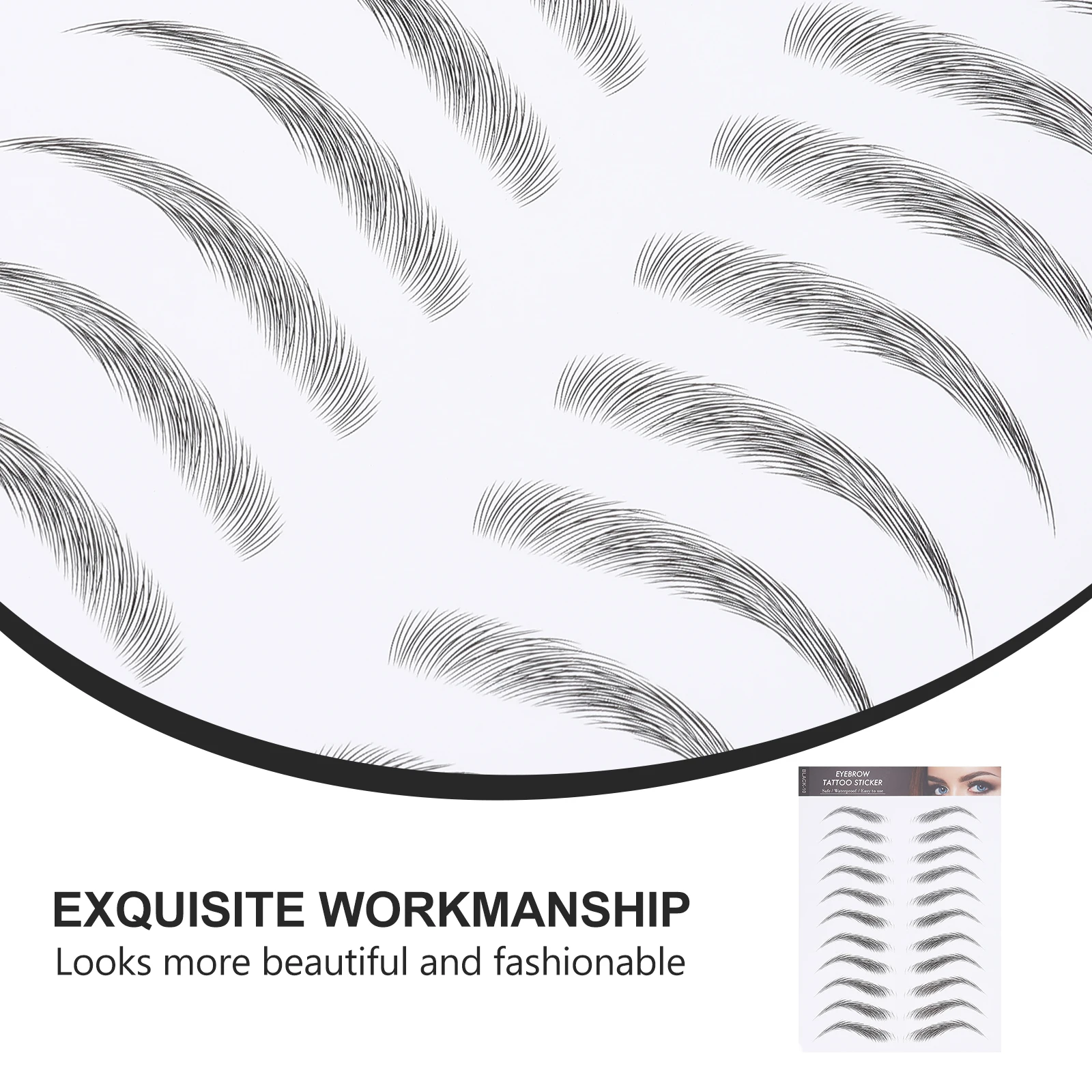

12 Sheets Waterproof Eyebrow Stickers Eyebrow Transfer Stickers Natural Temporary Brow Tool for Light Sparse