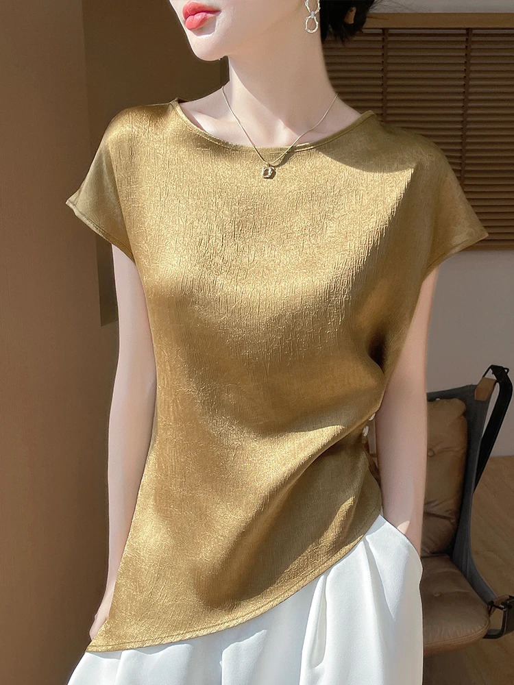 

Новинка 2025, женская круглая футболка Ne ort Sve, тонкая верхняя одежда, жилет, текстурированный, нестандартный дизайн, летний хлопок для поездок на работу