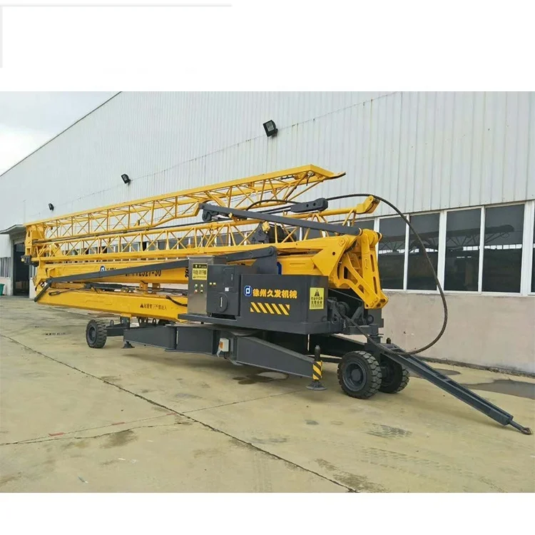 Offshore Overhead Mini Mobile Tower Crane Remote Control Luffing Jib Tower Crane Folding 2 Ton CE Provided Yellow Price 25M 2.3m