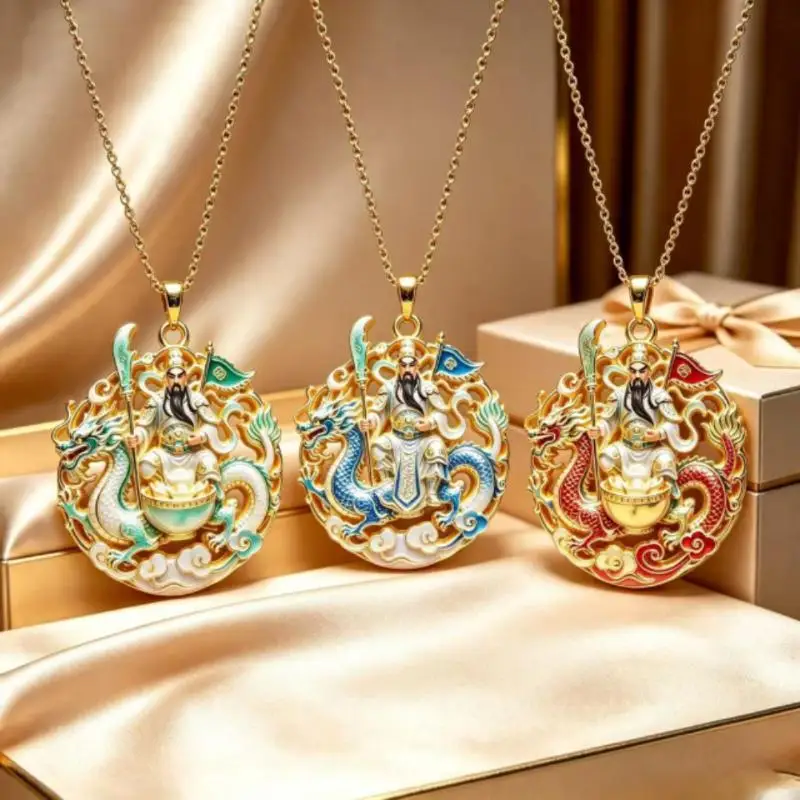 Chinese Mythology Nine Tailed Fox Enamel Pendant Necklace For Women Trendy Exquisite Daily Wear Jewelry Gifts 1PC