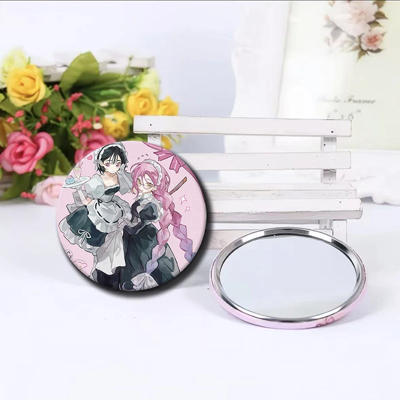 58mm Customized Personalized rotundity Makeup Mirror Portable Pocket mini Mirror  Custom Logo Souvenir Wedding Bridesmaid Gift