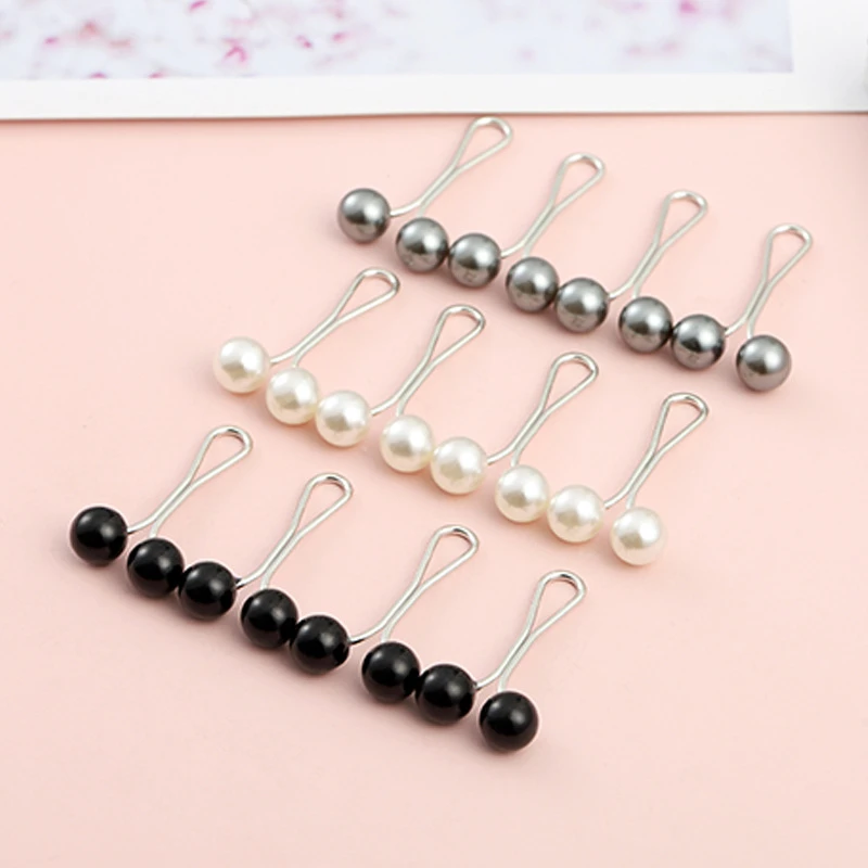 12pcs Lady Muslim Scarf Hijab Clips Pearl Scarf Brooch Pin New Style Simple U-shaped Colorful Pearl Pin Shawl Head Scarf Holder