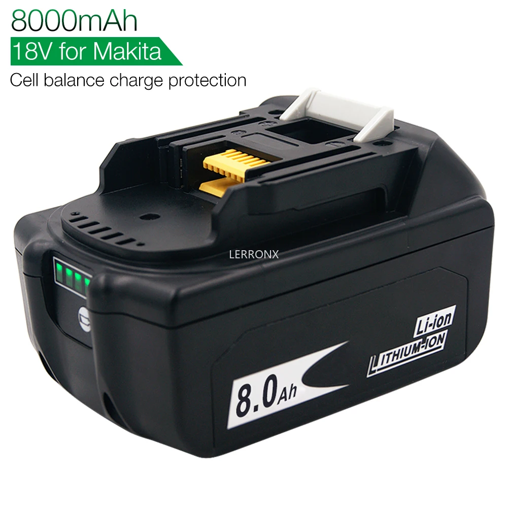 To New Version BL1860 BL1880B 18 V 8000mAh Li-ion Rechargeable Battery for Makita 18v Battery BL1840 BL1850 BL1830 BL1860B LXT