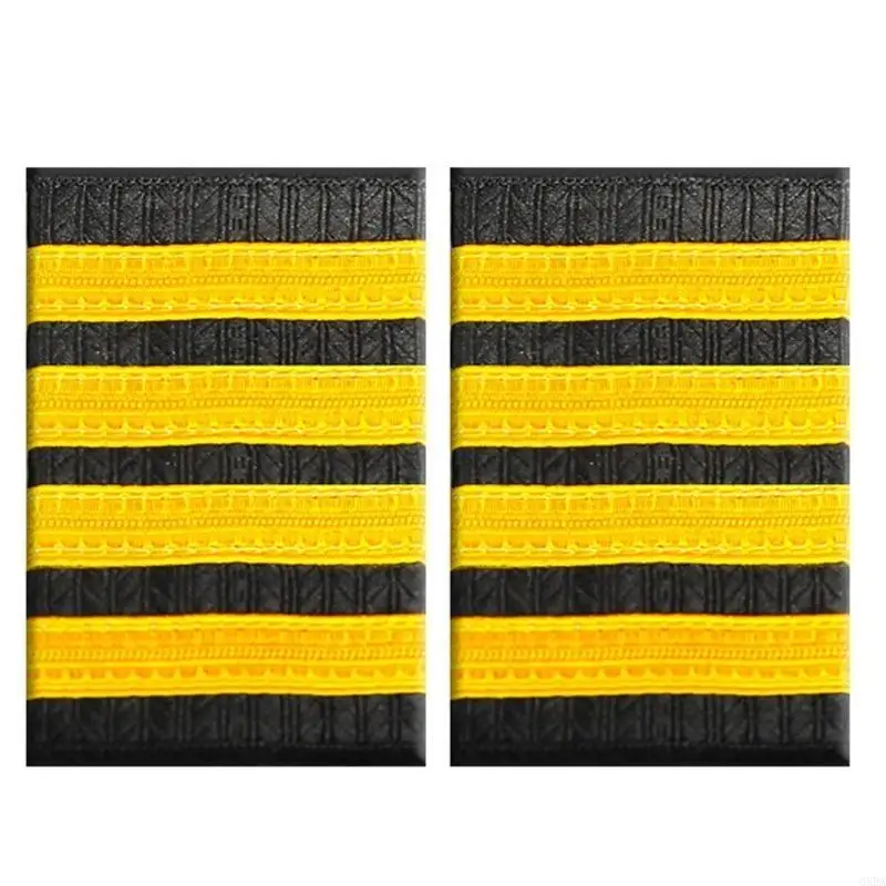 2PCS Captain Uniform Epaulets Uniform Epaulets Shoulder Boards for Parties 6XDA