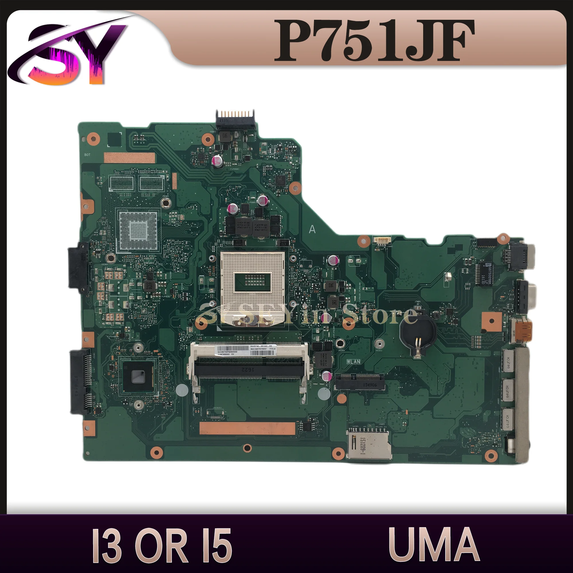 

Motherboard P751J For ASUS PRO ESSENTIAL P751JF P751JA Laptop Mainboard Support i3 i5 REV:2.0 UMA Maintherboard