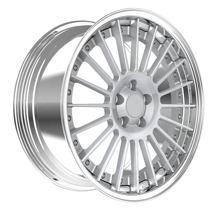 

19*8.5 Inch Et45mm Pcd 5*112mm 2 Pieces Forged Passenger Car Mag Alloy Wheel Rim with Rivets Design