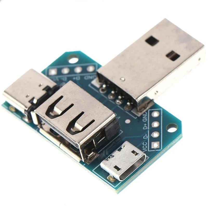 USB Head Switchboard Male USB Connector to  Type-c  Micro  Female USB 2.54-4P transfer test board USB adapter plate XY-USB4