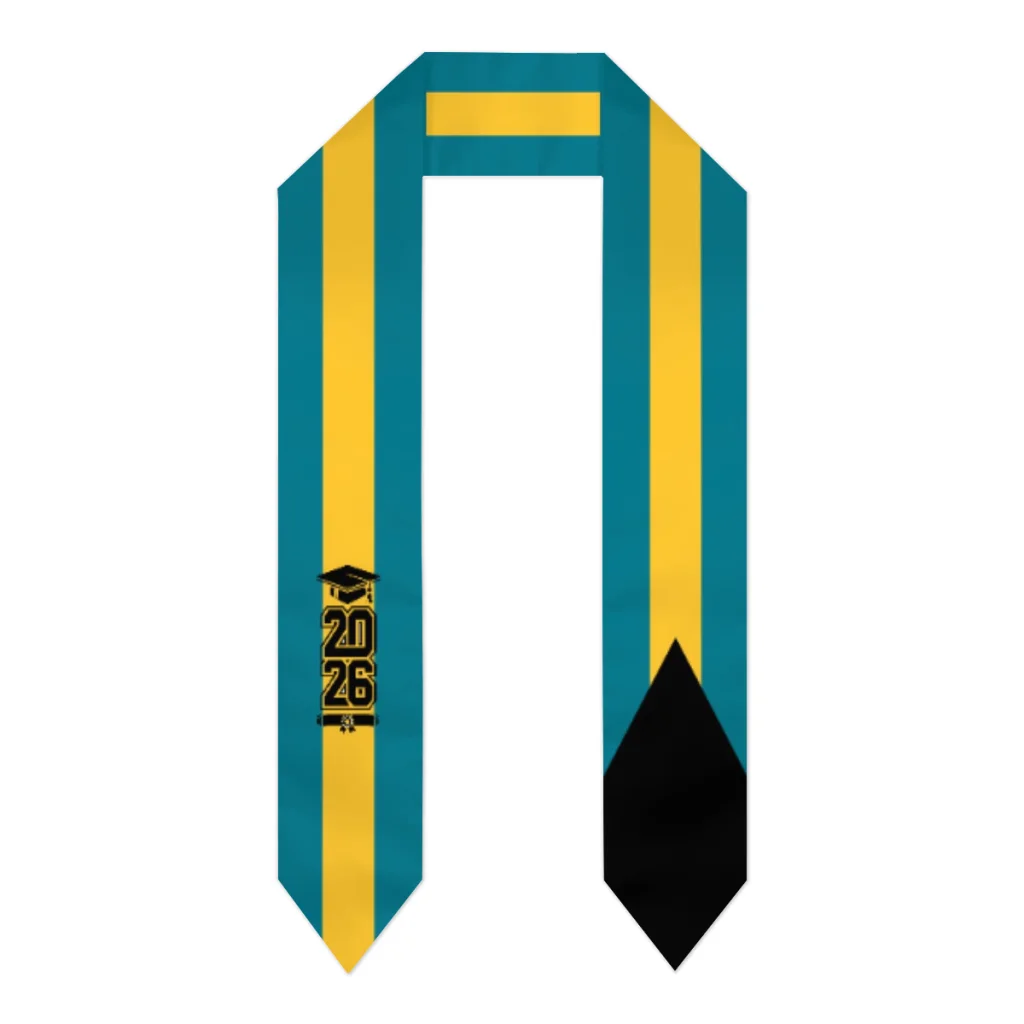 

Class of 2026 Bahamas Flag Scarf Graduation Sash Stole International Study Abroad Adult Unisex Party Accessory Top Print