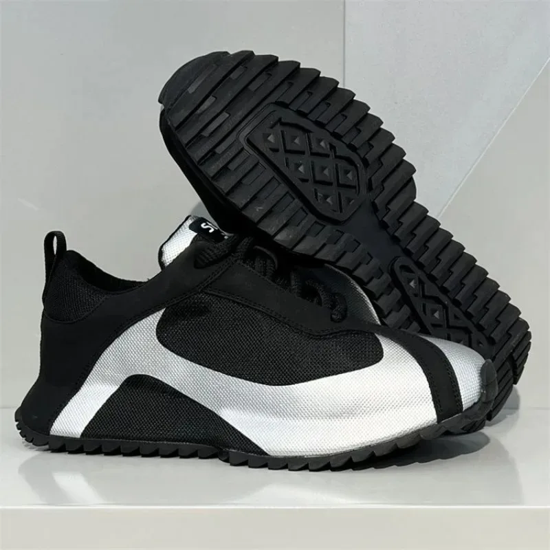 

Unisex Lightweight Athletic Sneakers, Colorblock Mesh & Synthetic Leather Shoes, Comfortable Fashion Trainers for Urban Commute