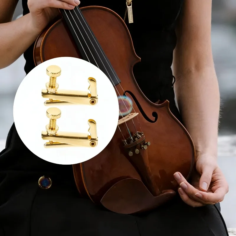 4/4-1/2-4pcs Violin Accessories Fine Tuner Set Strong Stainless Steel Precision Tuning for Violinists Easy Installation Smooth